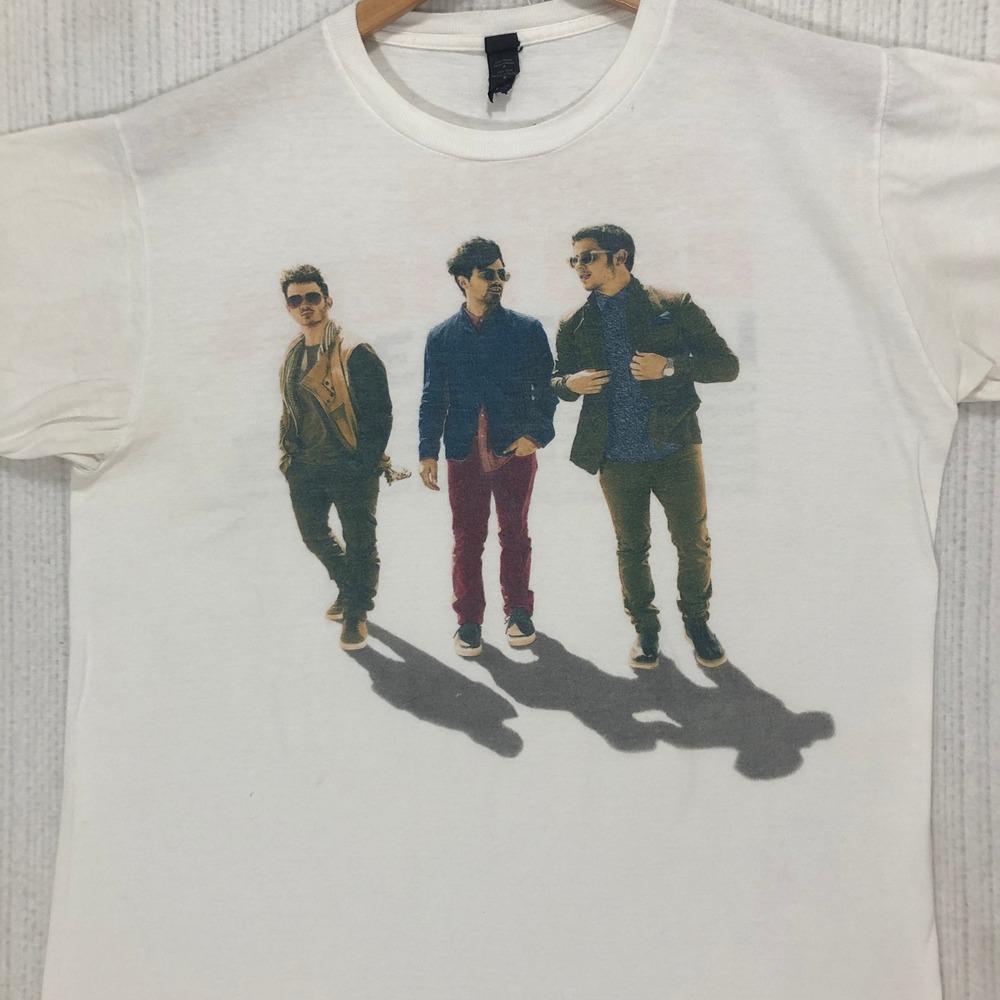 Jonas Brothers Live 2013 Tour T-Shirt White Concert Graphic Mens Medium M